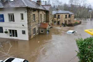 Flooded houses